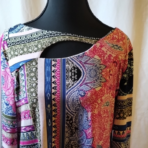 JM Collection Multicolor Patterned Blouse - Picture 2 of 11